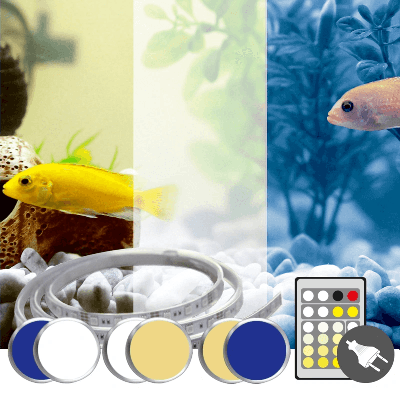 2 x enkele kleur ledstrip 50 - 70 cm - compleet