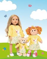 Heless Poppen tuinbroek met gestreept shirt bunny lou, 35-45 cm - thumbnail