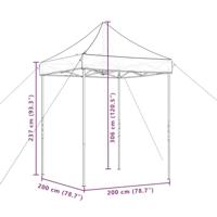 Partytent inklapbaar pop-up 200x200x306 cm terracotta - thumbnail