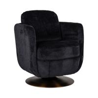 Richmond Draaibare Fauteuil 'Turner' Chenille, kleur Zwart - thumbnail