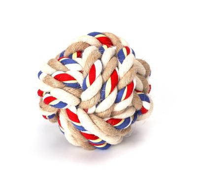 Nobleza Hondenspeelgoed - Gevlochten bal - Katoen - 7,5 cm