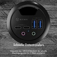 ICY BOX IB-HUB1403B hub & concentrator USB 3.0 (3.1 Gen 1) Type-A 5000 Mbit/s Antraciet - thumbnail