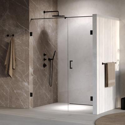 Brauer Void - Nisdeur - 2-Delig - Helder Glas - 150 x 200 cm - Omkeerbaar - met Draaideur 70 cm - Aan Muur - incl. Glascoating - Mat Zwart