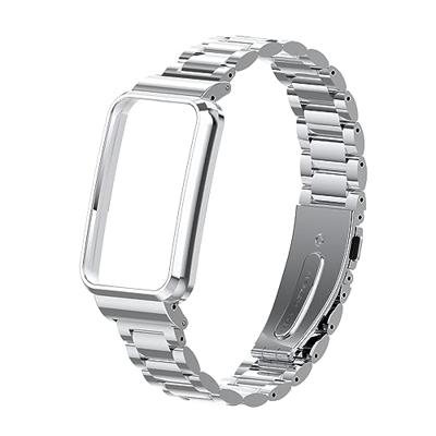 Metalen schakelband met case - Zilver - Xiaomi Smart band 7 Pro Metalen schakelband met case - Zilver - Xiaomi Smart band 7 Pro