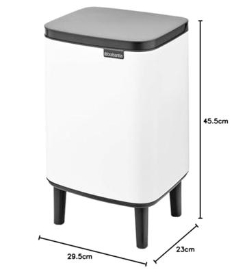 Brabantia Bo hi afvalemmer 12 liter met kunststof binnenemmer white - thumbnail