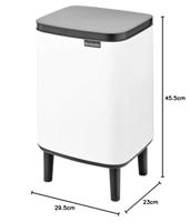Brabantia Bo hi afvalemmer 12 liter met kunststof binnenemmer white - thumbnail