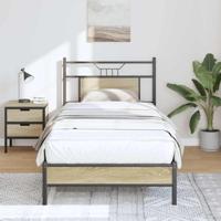 Bedframe zonder matras hout sonoma eikenkleurig 80x200 cm - thumbnail