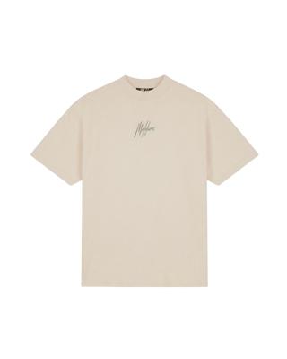Malelions Oversized Striped Signature T-shirt Mmc30026039 Print T-shirts 50014 Light Taupe