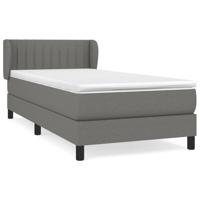 Boxspring met matras stof donkergrijs 90x190 cm - thumbnail
