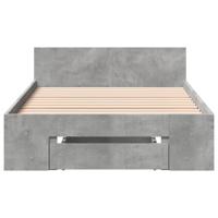 Bedframe met lade bewerkt hout betongrijs 90x190 cm - thumbnail