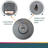 Unilux Wave wandklok, radiogestuurd, diameter 30 cm, grijs-wit - thumbnail