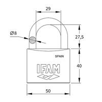 Sleutelslot IFAM K50 Blik Normaal (5 cm) - thumbnail