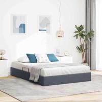 Opslag bed met matras Donkergrijs 140 x 200 cm Fluweel - thumbnail