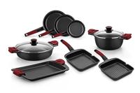 Wokpan BRA A412028 Rood/Zwart Ø 28 cm Roestvrij staal (1 Stuks) (Ø 28 cm) - thumbnail