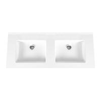 Wastafel Boss & Wessing Zonder Kraangaten 45.5x120 cm Solid Surface Wit Boss & Wessing - thumbnail