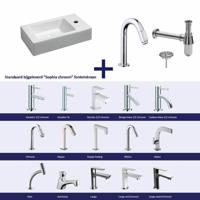 Fonteinset Chepri Keramiek Rechts 46X26X11 cm Chroom Aqua Splash - thumbnail