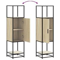 Hoge kast 35,5x35x139 cm bewerkt hout en metaal sonoma eiken - thumbnail