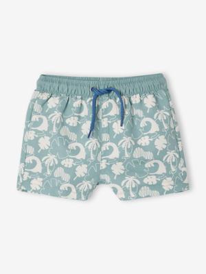 Bedrukte zwemshort voor babyjongens saliegroen