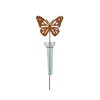 Decoris Regenmeter vlinder metaal h83cm