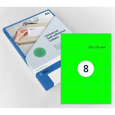 Etiket Rillprint 105x74mm fluorgroen 800 etiketten