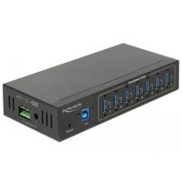 DeLock externe industriële hub 7 x USB 3.0 type A USB-hub, zwart - thumbnail