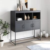 Dressoir 100,5x39x107 cm koudgewalst staal antracietkleurig - thumbnail