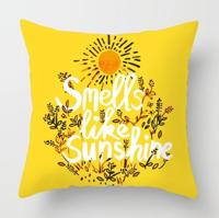 2 stuks 45x45cm geel gestreepte kussensloop geometrische gooien kussen kussensloop afdrukken Cushion kussen zaak slaapkamer Office grootte: 450 * 450 - thumbnail