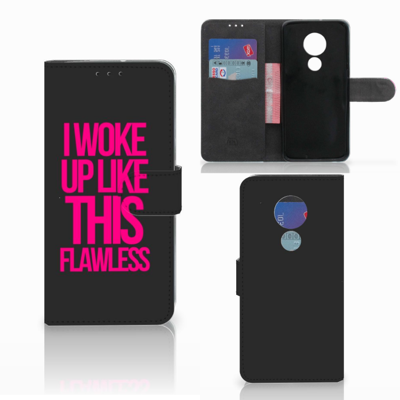 Motorola Moto G7 Power Hoesje met naam Woke Up - Origineel Cadeau Zelf Maken