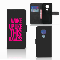 Motorola Moto G7 Power Hoesje met naam Woke Up - Origineel Cadeau Zelf Maken - thumbnail