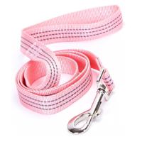 Nobleza Hondenriem roze - Reflecterend Nylon - Plat - Lengte 120 cm - Breedte 2 cm - thumbnail