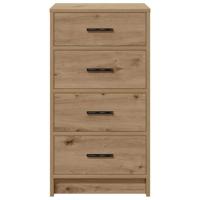 Dressoir artisanaal eikenkleurig 40 x 41 x 75 cm Bewerkt hout - thumbnail