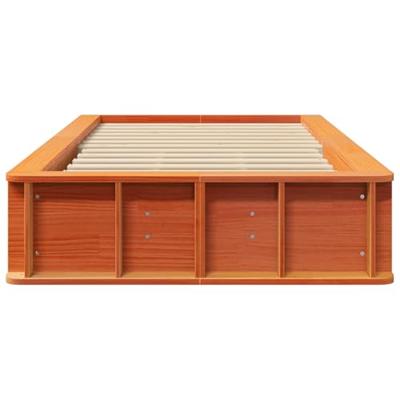 Bedframe met opslag Wasbruin 90 x 190 cm Massief hout