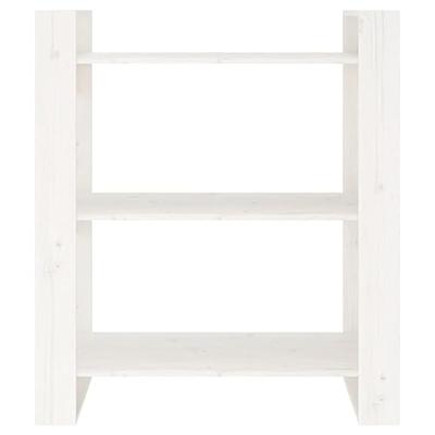Boekenkast/kamerscherm 80x35x91 cm massief grenenhout wit