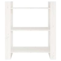 Boekenkast/kamerscherm 80x35x91 cm massief grenenhout wit - thumbnail