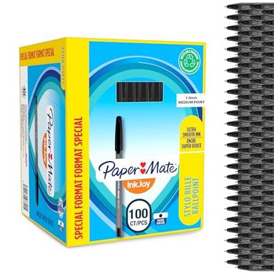 Paper Mate balpen InkJoy 100 met dop, zwart, doos 80 + 20 gratis