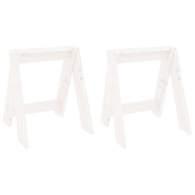 Krukken 2 st 40x40x45 cm massief grenenhout wit Krukken 2 st 40x40x45 cm massief grenenhout wit