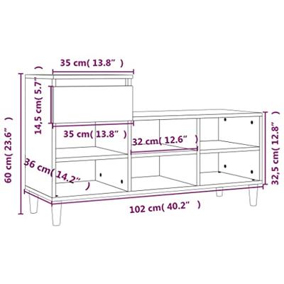 VidaXL Schoenenkast 102x36x60 cm bewerkt hout hoogglans wit