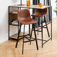 Bendt Barkruk 'Xanthe' PU, kleur Cognac (zithoogte 76.5cm) - thumbnail