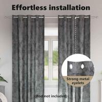 VidaXL Velvet gordijnen met gordijnen 2 pcs grijs 260 x 140 cm fluweel - thumbnail