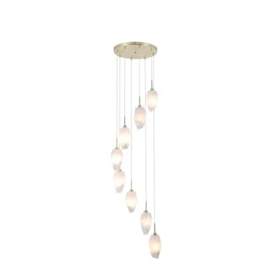 Searchlight 8-lichts vide hanglampRocky met wit glas - 23147-8SB