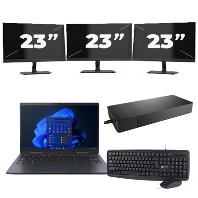 Toshiba Portege X30W-J-10C - Intel Core i5-11e Generatie - 13 inch - 16GB RAM - 256GB SSD - Windows 11 Home + 3x 23 inch Monitor