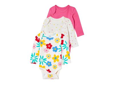 lupilu 3 Baby rompers (Wit/roze, 50/56)