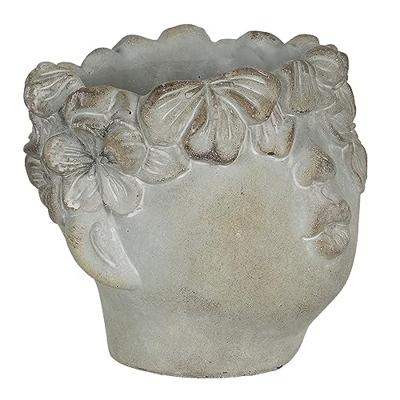 Clayre & Eef Bloempot 20x19x17 cm Grijs Steen Bloempot binnen
