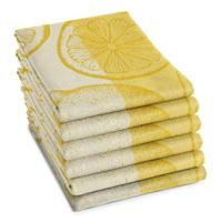DDDDD theedoek citrus 60x65 cm yellow - Brighten up your kitchen with this vibrant citrus-themed tea towel - thumbnail