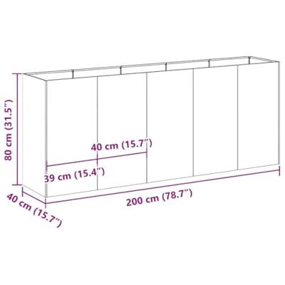 Plantenbak 200x40x80 cm roestvrij staal Plantenbak 200x40x80 cm roestvrij staal