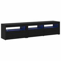 Tv-meubels 2 st met LED bewerkt hout zwart eikenkleurig - thumbnail