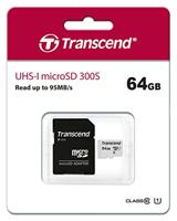 Transcend Premium 300S microSDXC-kaart 64 GB Class 10, UHS-I, UHS-Class 1 Incl. SD-adapter - thumbnail