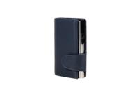 Juscha JU-962102 Pasjeshouder Clicksafe RFID Kunstleer BL/ZI 8 Pasjes Met Opbergvak Voor Muntgeld - thumbnail