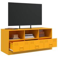 Tv-meubel 99x39x44 cm staal mosterdgeel - thumbnail