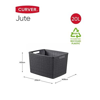Curver jute mandje L 20 liter donkergrijs - thumbnail